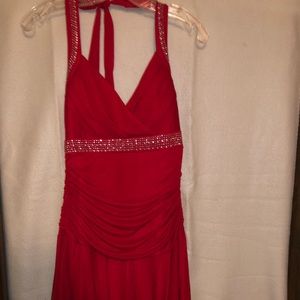 Red party dress